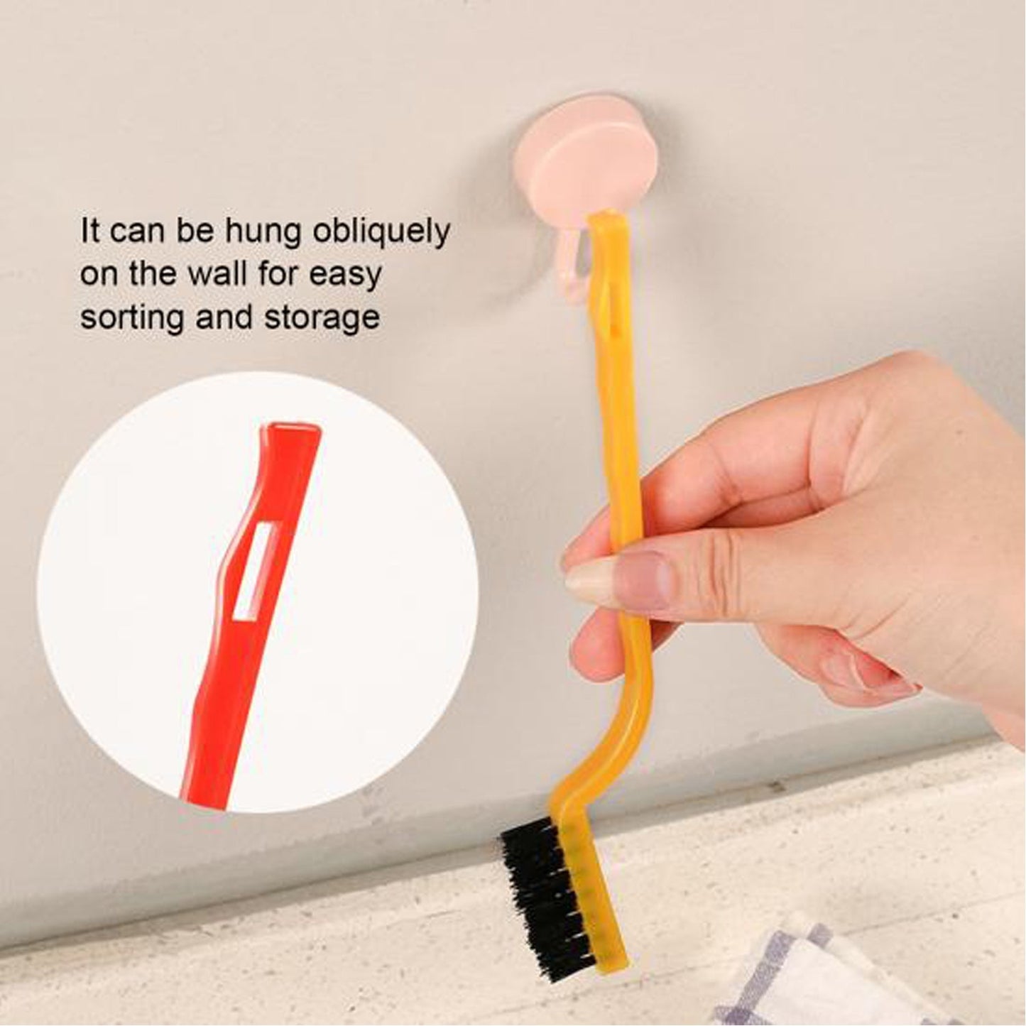 2166 3pc Mini Wire Brush Set Brass Nylon Stainless Steel Bristles Household Cleaning Brush for Gas Stove, Smoke Machine Tool Burner Tiles Tap Rust Removal Welding Slag Dirt & Paint Scrubbing.