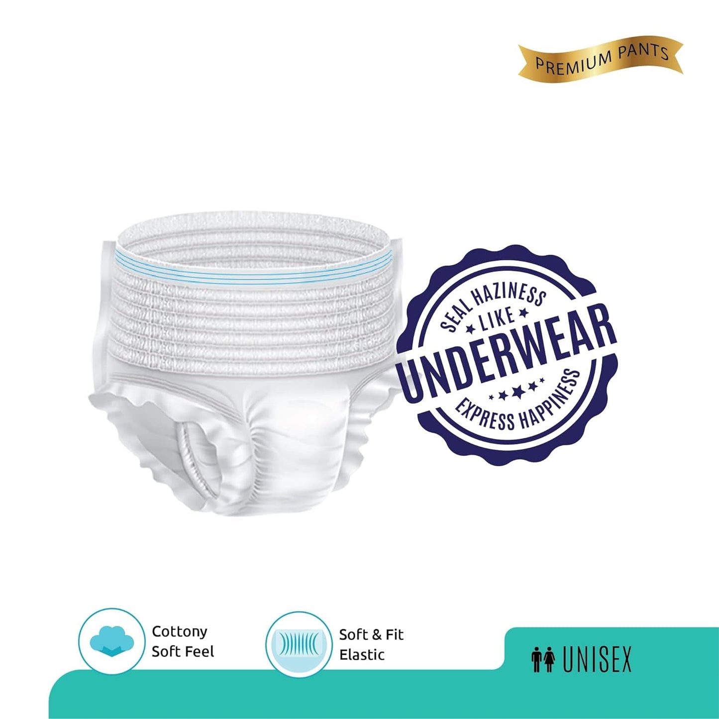 0970 Large - Extra Large Senior care Adult Pull Up Diaper Pants (Waist Size (90-140 Cm | 35 -55 Inch) Adult Diapers ( Large - Extra Large L-XL2Pc)