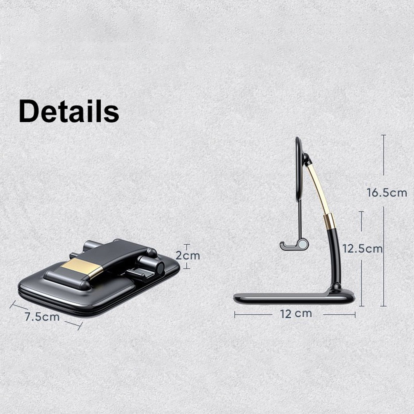 1286 Phone Holder for Table, Foldable Universal Mobile Stand for Desk