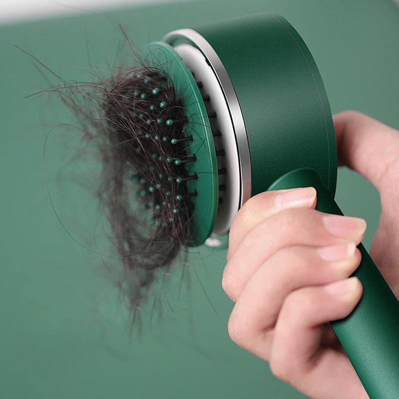 6034 Air Cushion Massage Brush, Airbag Massage Comb with Long Handle, Self-Cleaning Hair Brush, Detangling Anti-Static for All Hair