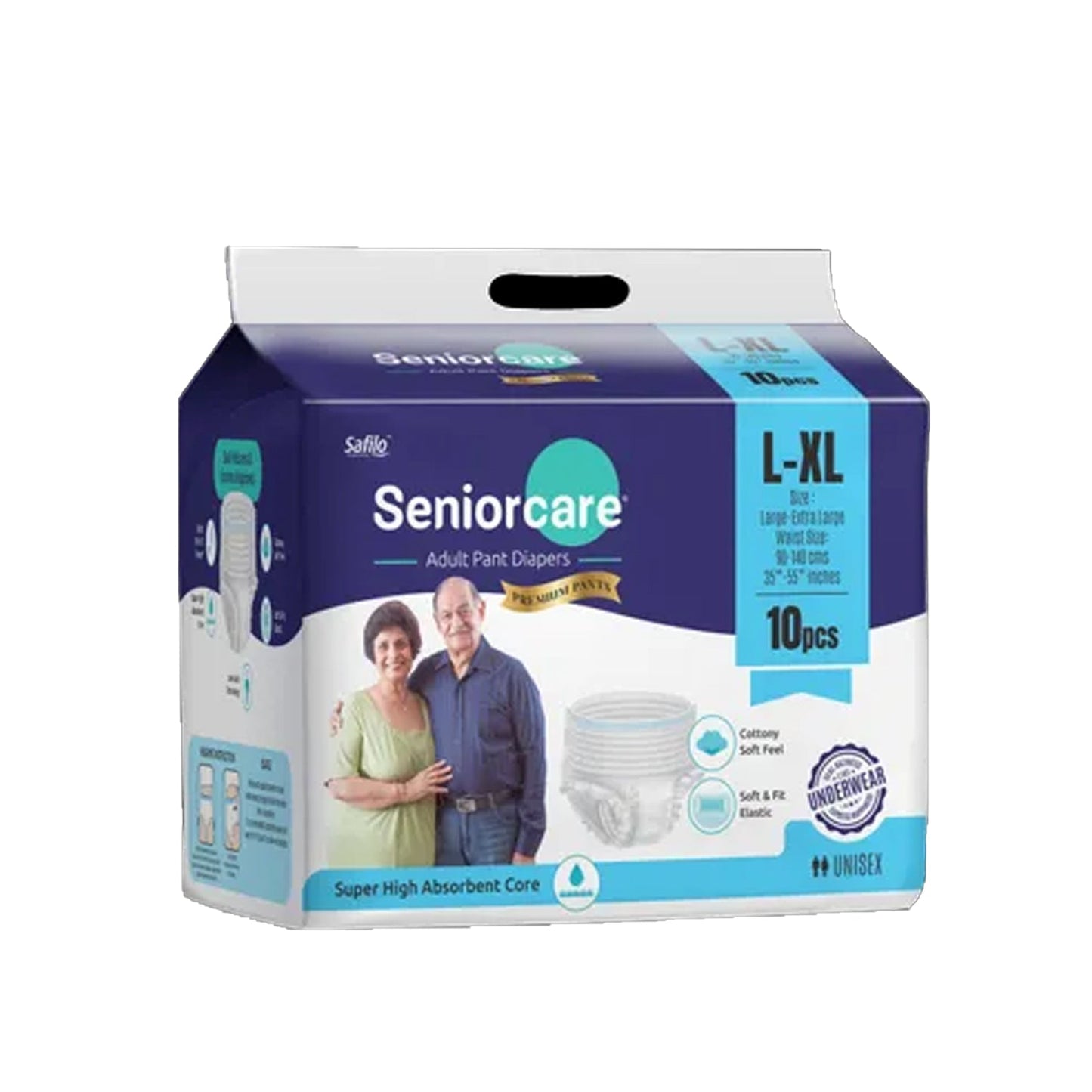 Large - Extra Large Senior care Adult Pull Up Diaper Pants (Waist Size (90-140 Cm | 35 -55 Inch) Adult Diapers ( Large - Extra Large L-XL10Pc)