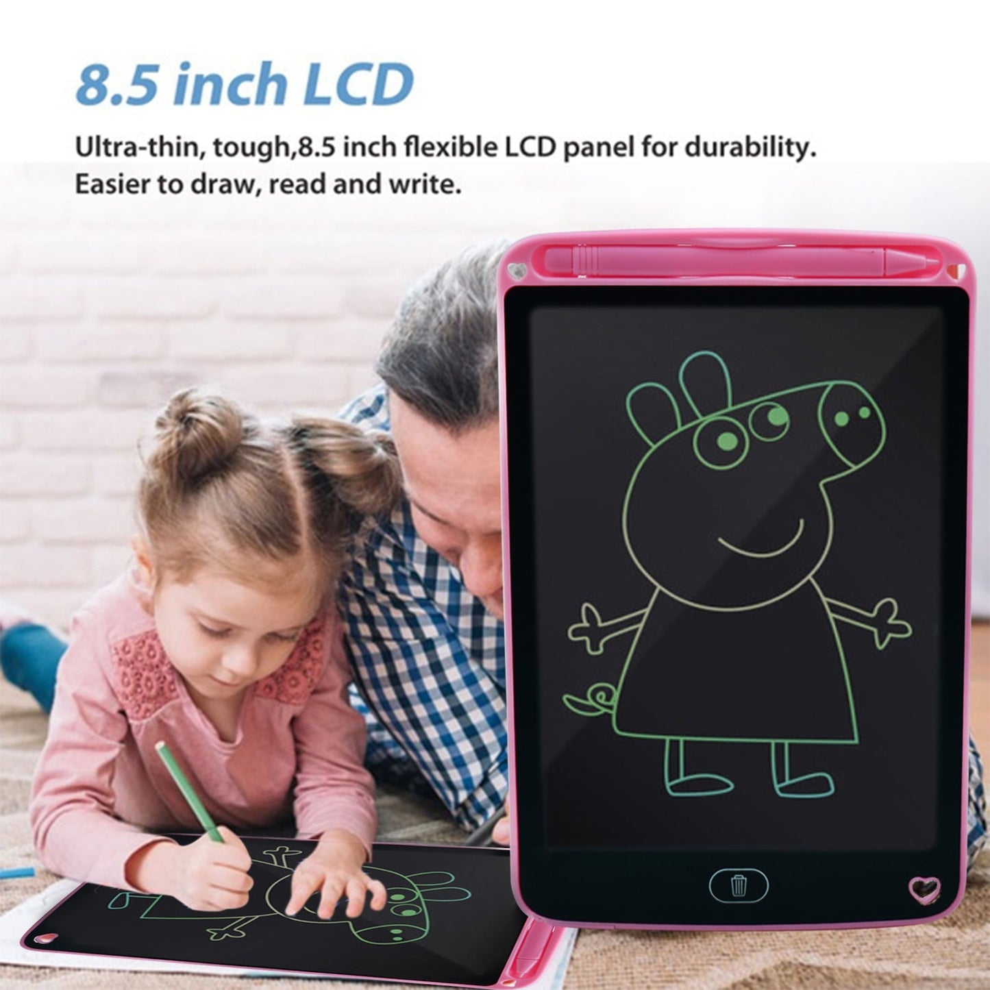 1465 Portable 8.5 LCD Writing Digital Tablet Pad for Writing/Drawing ( MultiColor ink )