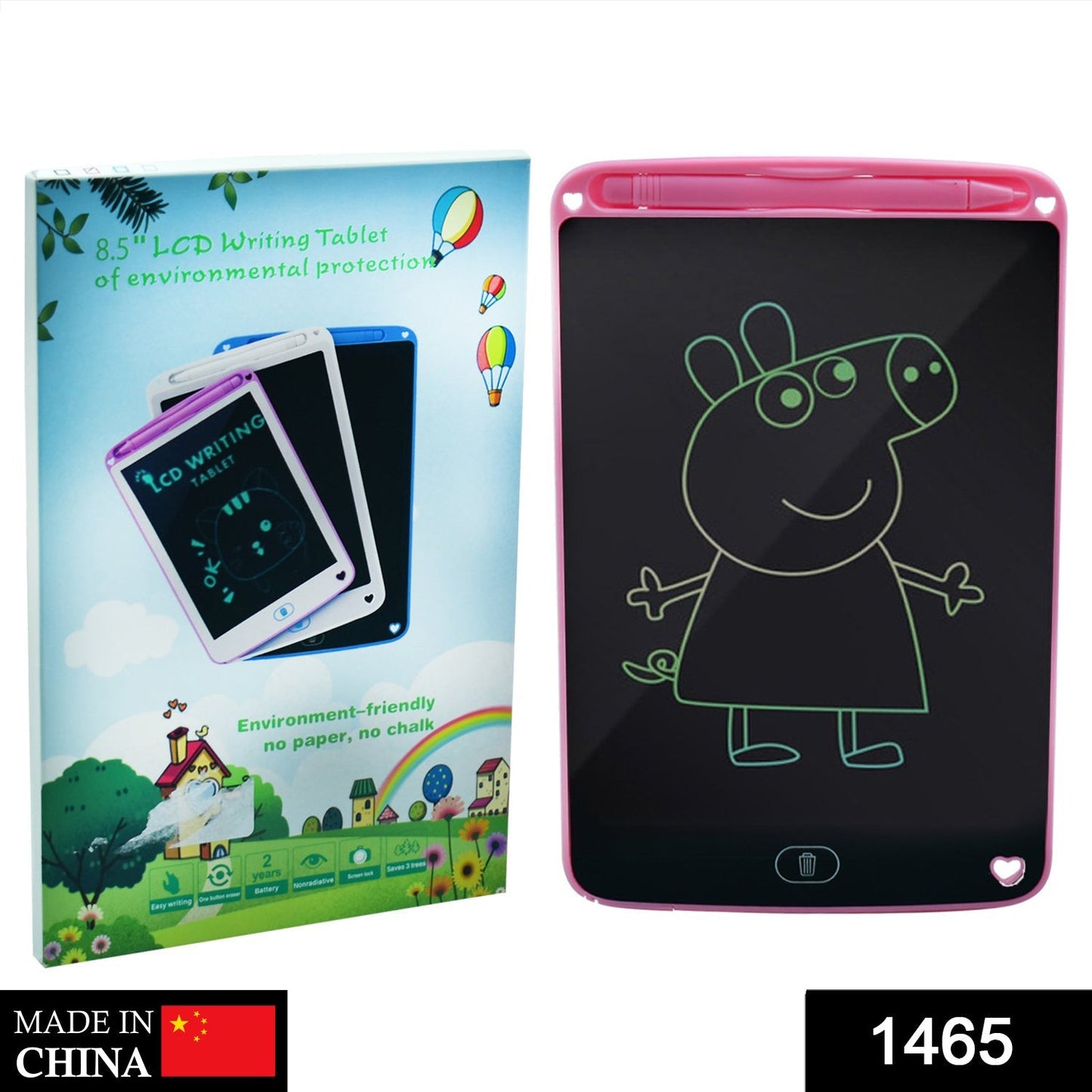 1465 Portable 8.5 LCD Writing Digital Tablet Pad for Writing/Drawing ( MultiColor ink )