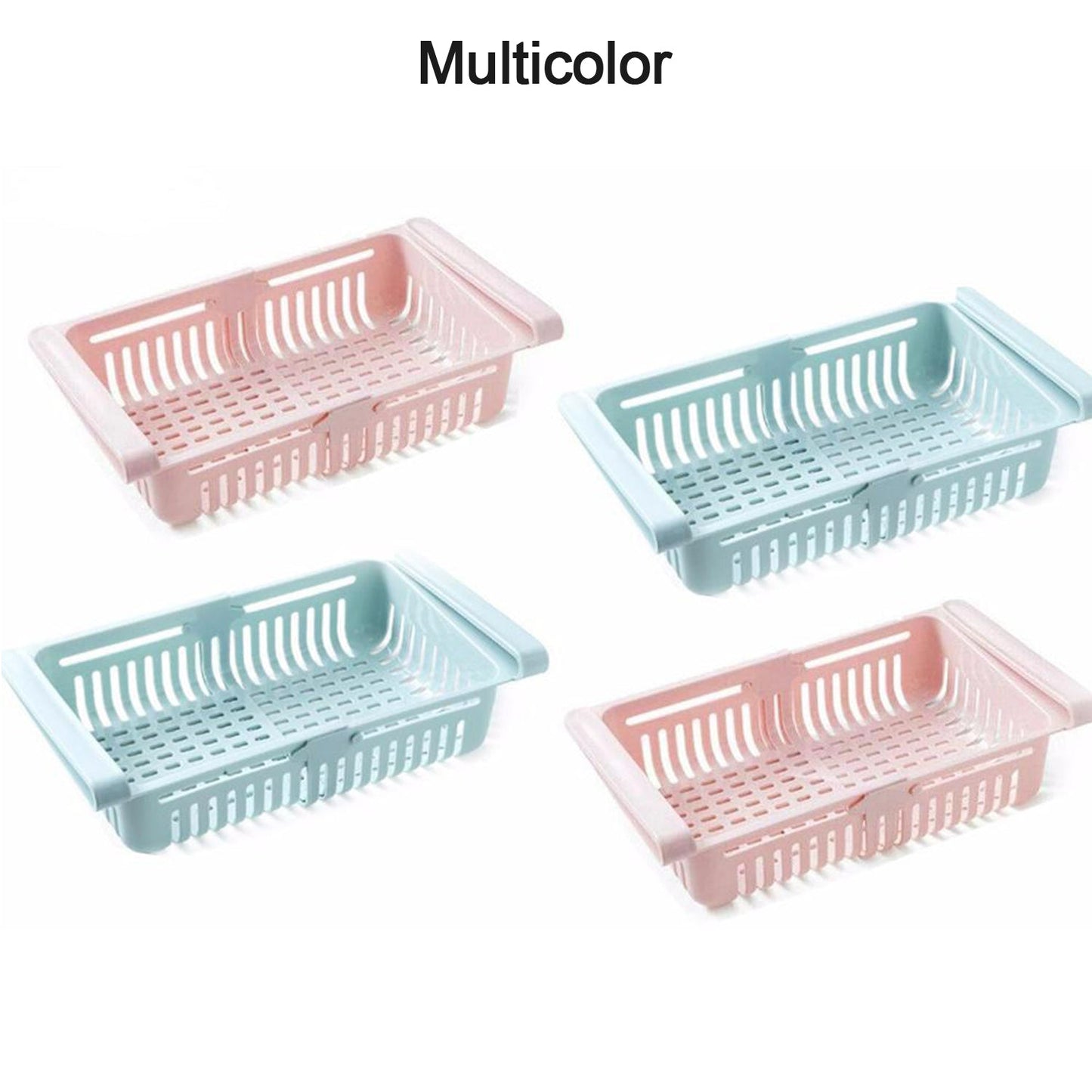 2336A EXPANDABLE ADJUSTABLE MULTIPURPOSE FRIDGE STORAGE BASKET ( 2 pc )