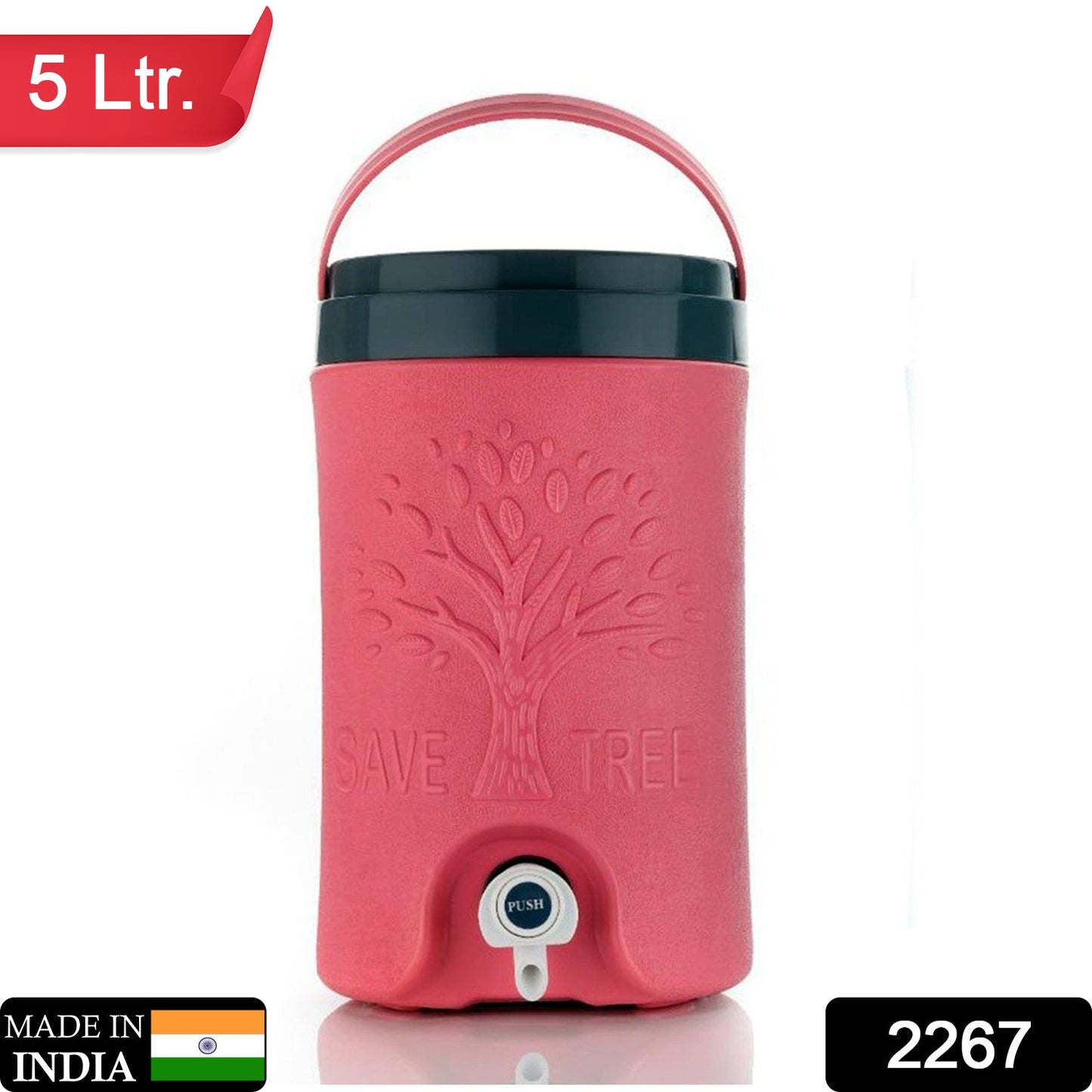 Plastic Water Rover Jug - 5 Litre, Insulated Plastic Water Rover Jug with a Sturdy Handle, 5 ltrs, (Multi-Coloured