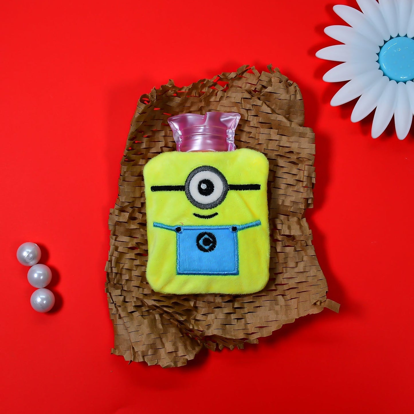 6506 Minions small Hot Water Bag with Cover for Pain Relief, Neck, Shoulder Pain and Hand, Feet Warmer, Menstrual Cramps.