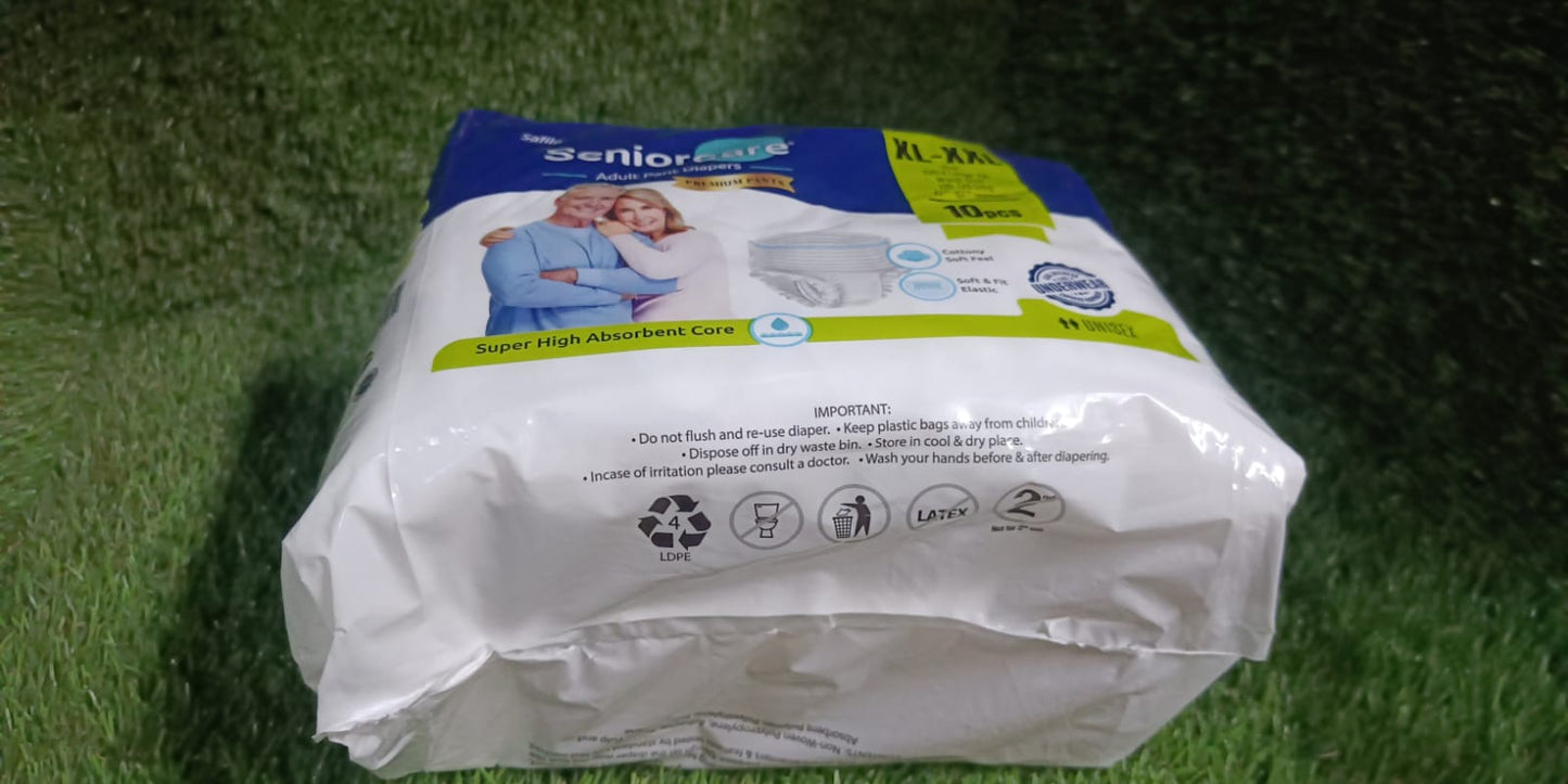 Extra Large - XXL Senior care Adult Pull Up Diaper Pants(Waist Size (120-170 Cm | 47 -67 Inch) (10*4 Pcs) Adult Diapers - XL - XXL (10 Pieces)