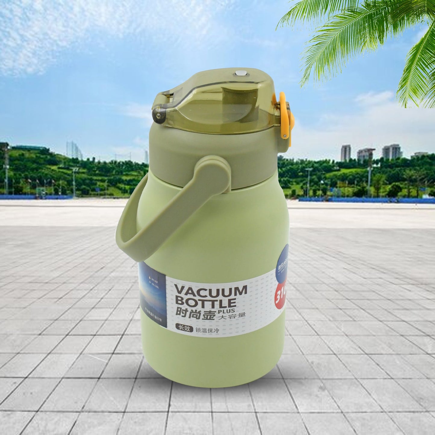 6467 Premium Stainless Steel Vacuum Insulated Bottle Water Flask Vacuum Hot Cold For Kids / Travelling Water Bottle for Kids with Straw, Thermos For office / Gym /School (1000 ML)