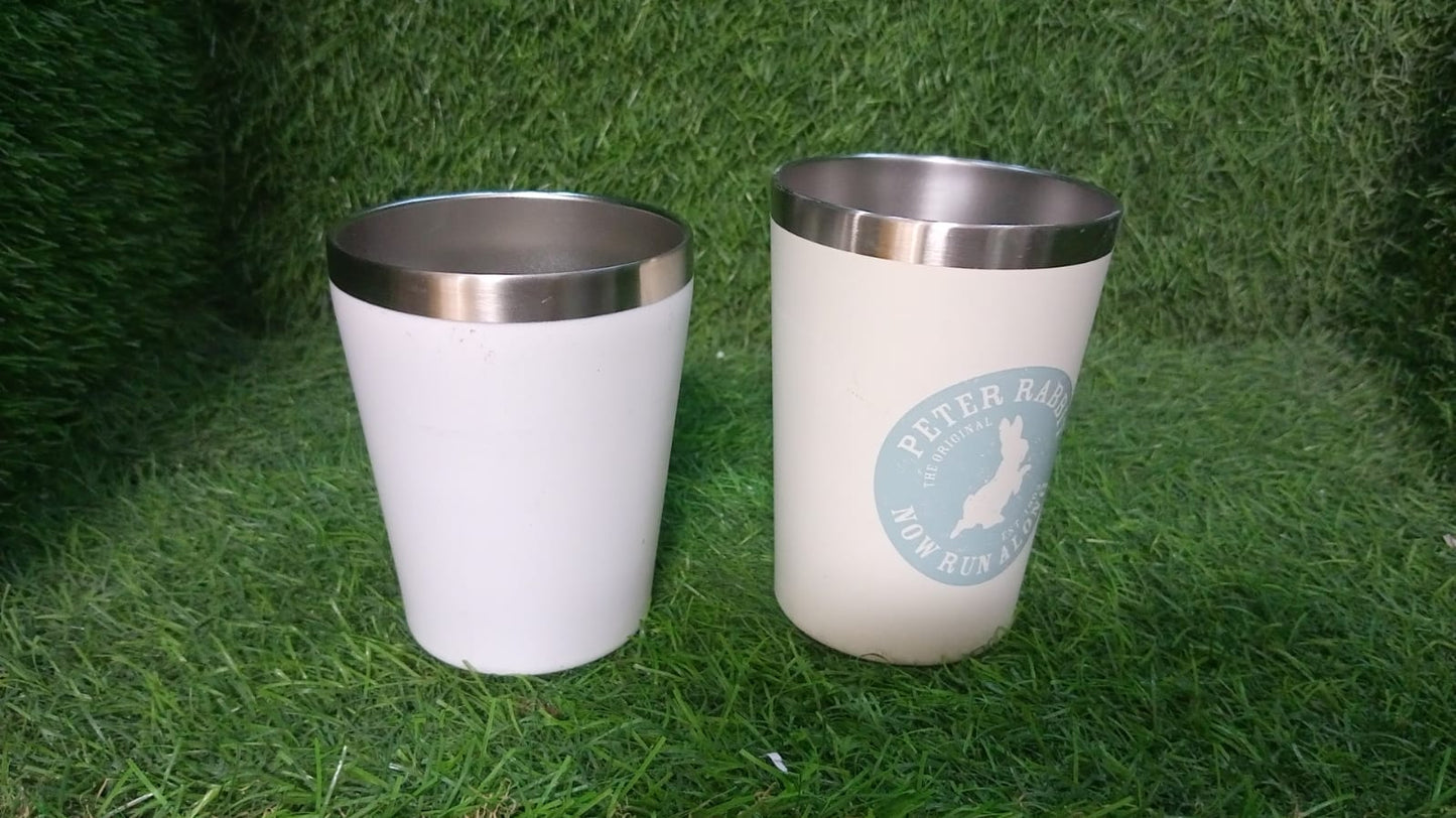 Vacuum Stainless Steel Drinking Glass for Water, Milk Tea Coffee Lassi Glass Tumbler Premium Glass