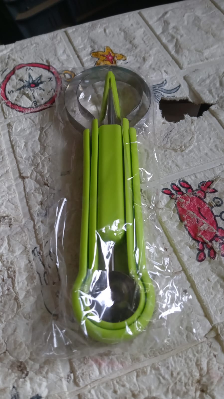 2606 4 in 1 Stainless Steel Melon Baller Seed Remover, Sorbet Dessert Ball Spoon, Fruit Digging Spoon, Double Sided Fruit Scooper, Watermelon Baller Scoop