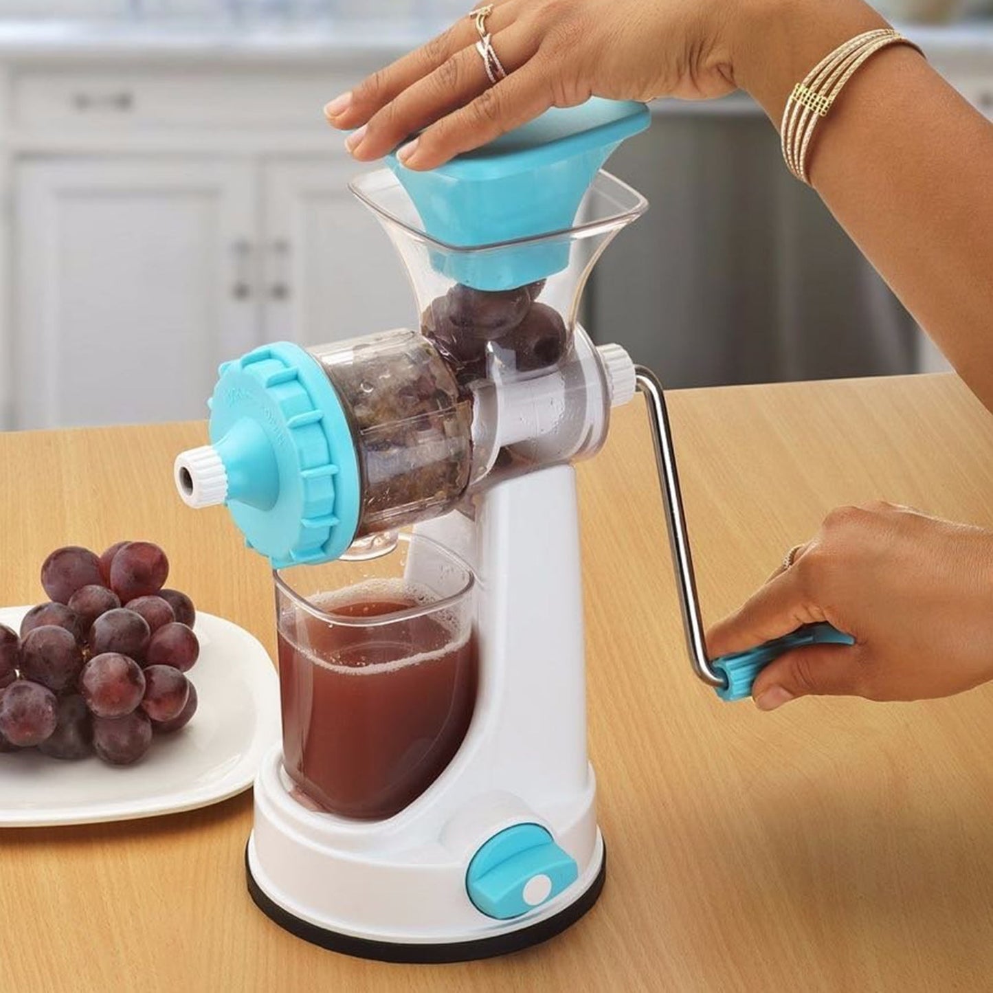 8103 Ganesh Kitchenware Plastic Hand Juicer New Smart Fruit & Vegetable Multipurpose Juicer (Color:Random Green,Blue,Red,Orange) ( Colors May Vary ) (Multicolor Pack of 1)