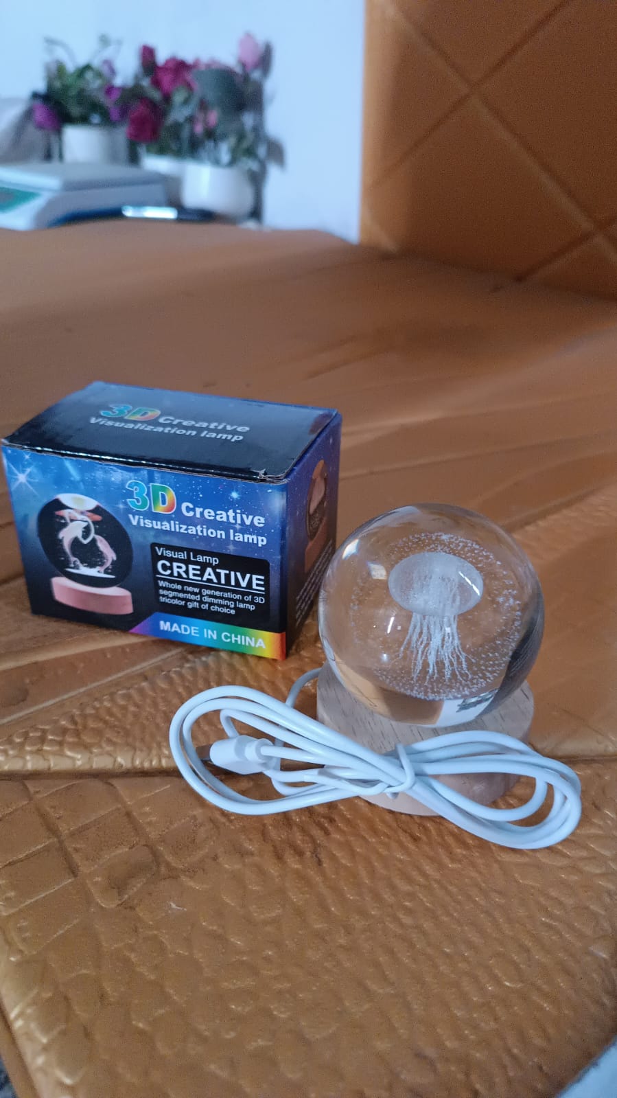 Mushroom 3D Crystal Ball lamps With Base (1 Pc)