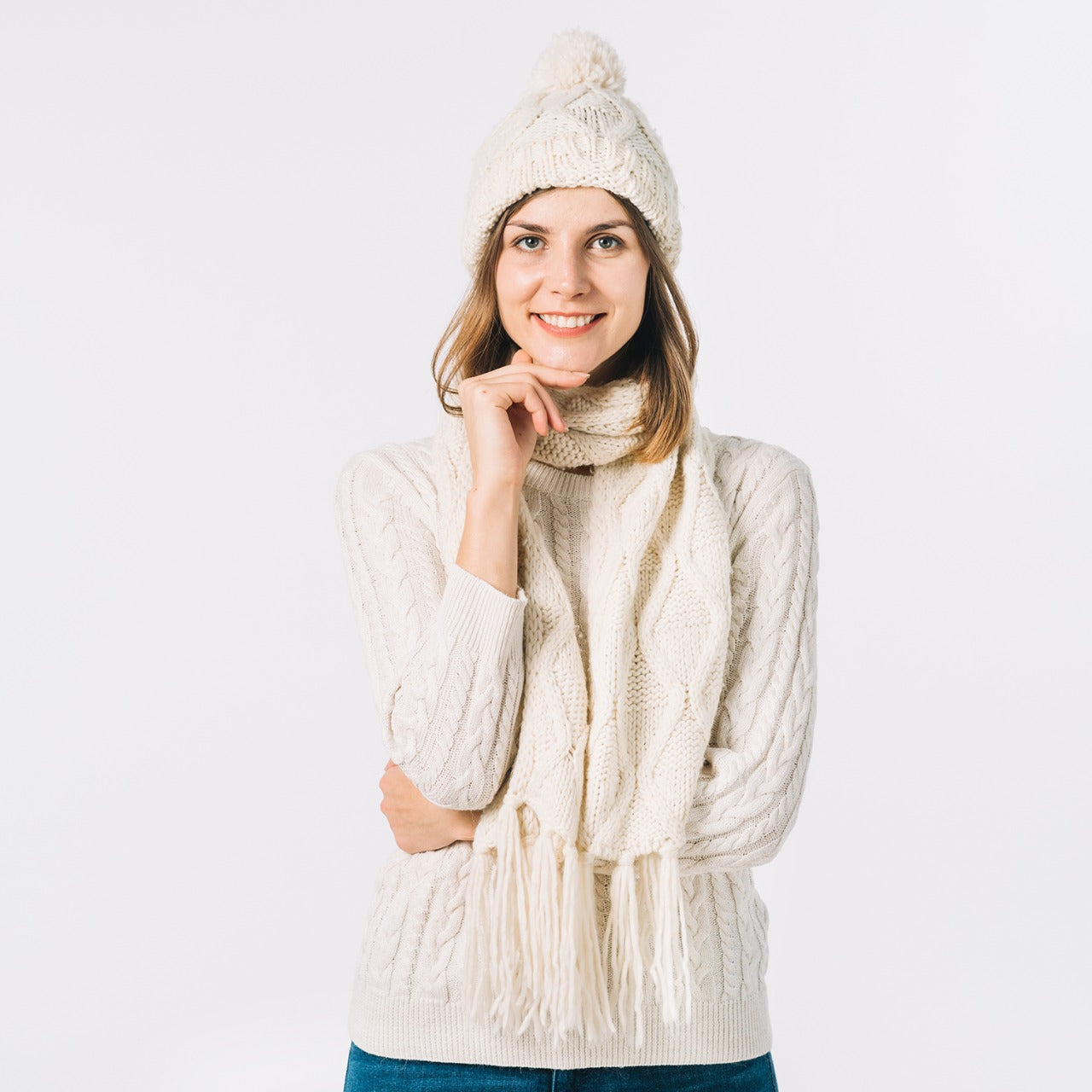 6250 Cap for Winter Woolen Knitted Black Inside Fur Caps,