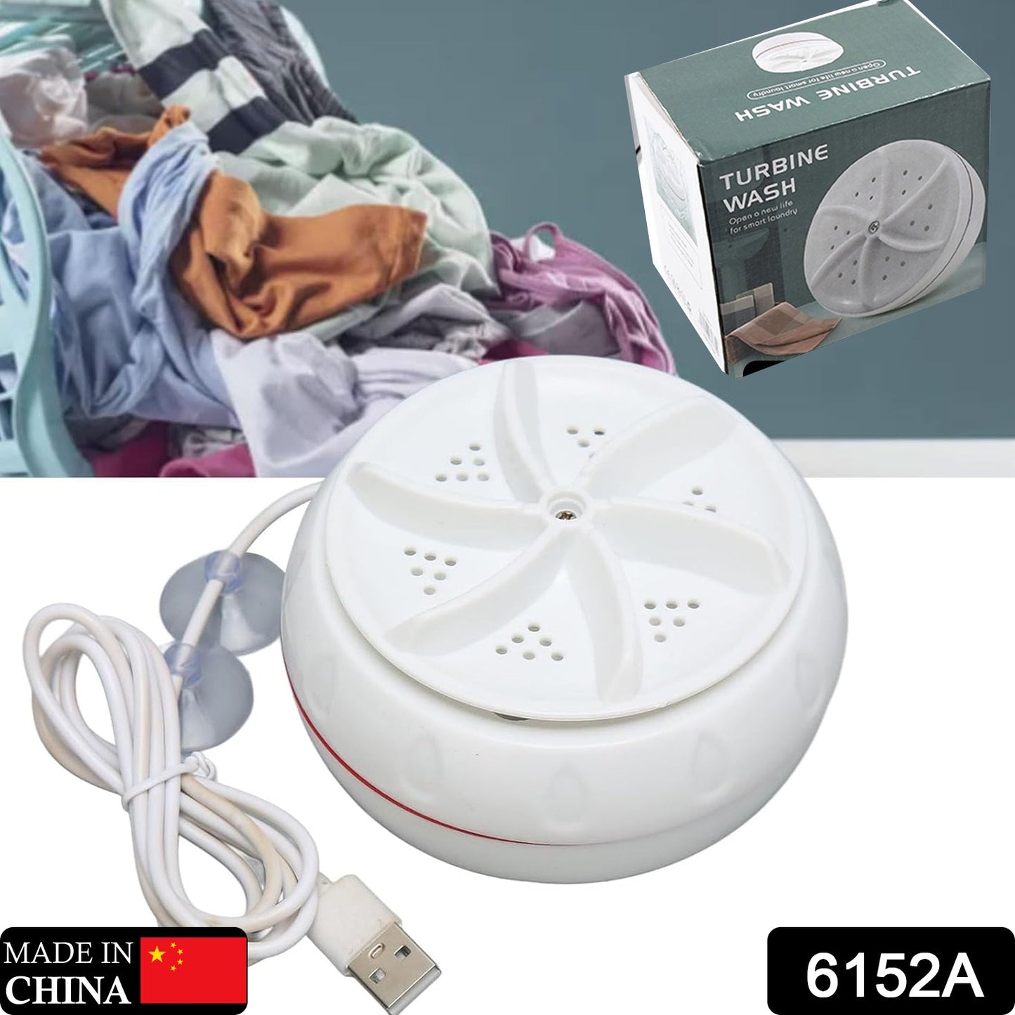 Mini Washing Machine Turbine Washing Machine Door Hinge Lightweight Turbo Washer with USB Cable For Home, Camping ,College ,Rooms Use