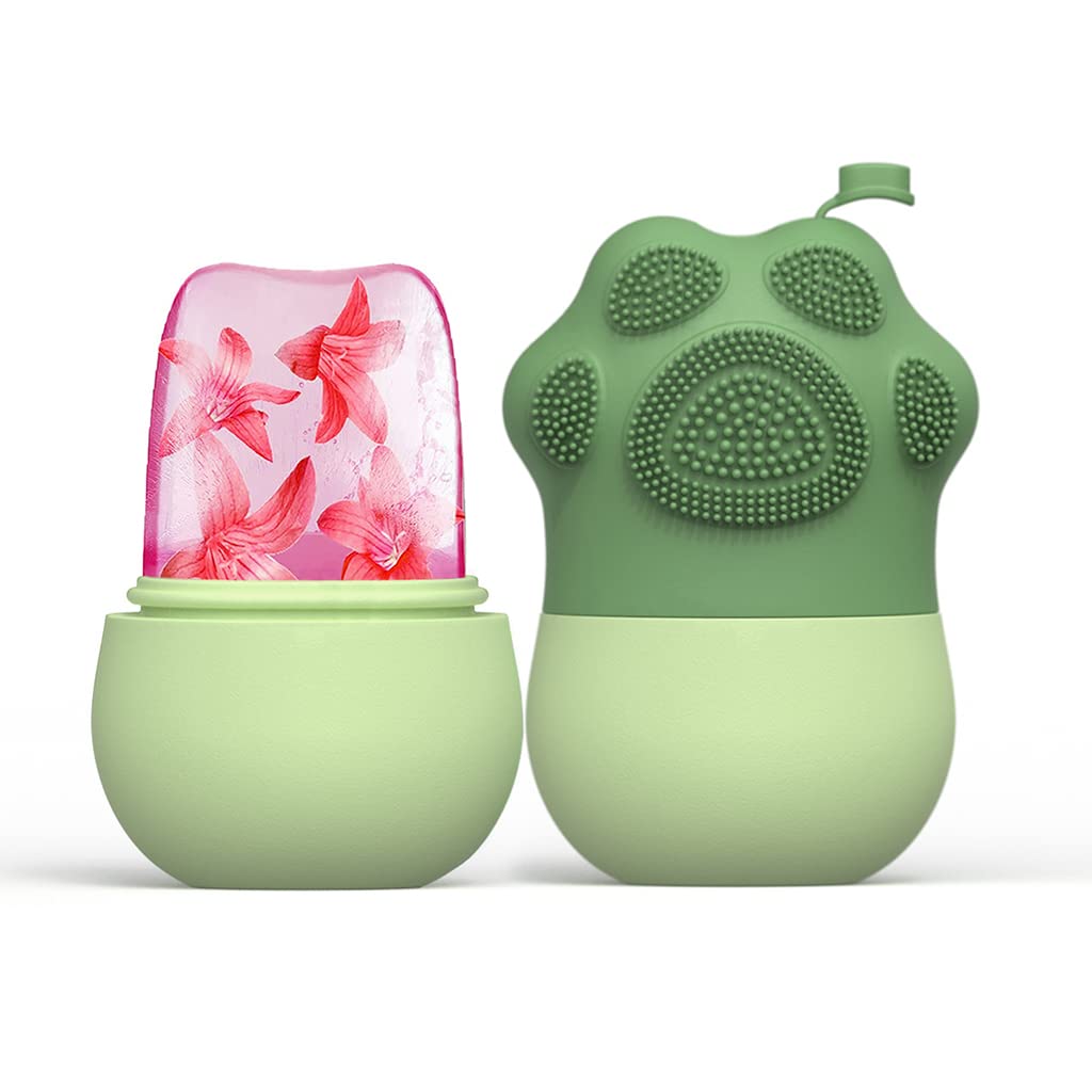 Non Slip Silicone Face Ice Cubes Easy Grip New Unique Shape ice Roller Base Reusable for Beauty ( 1 pc )
