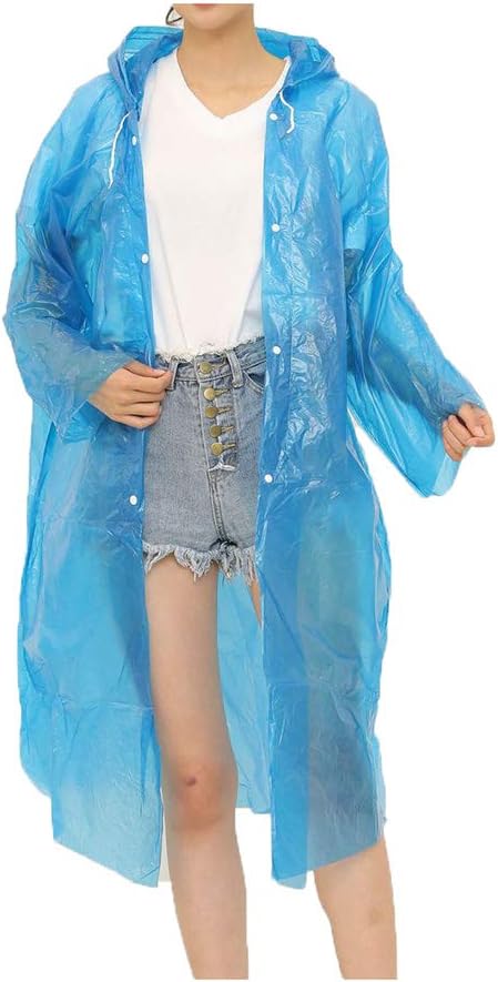 Portable Adult Rain Coat, Raincoat Waterproof Button Cardigan Portable Raincoat Adult Outdoor Traveling Plastic Material Raincoat/Rain wear/Rain Suit for Outdoor Accessory (1pc)