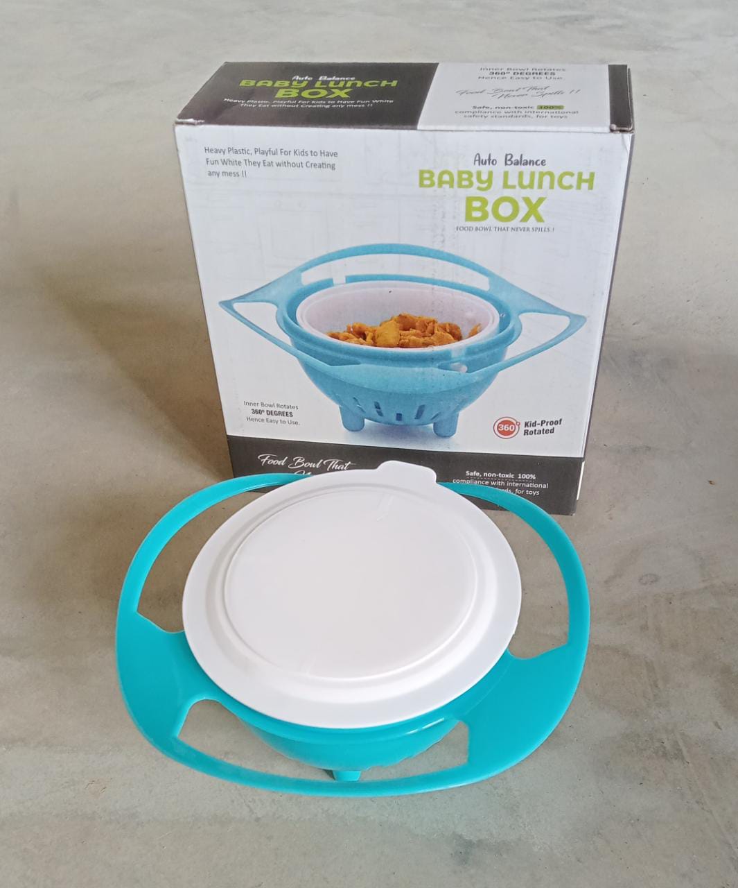 0617 Portable Non Spill Feeding Toddler Gyro Bowl 360 Degree Rotating Dish