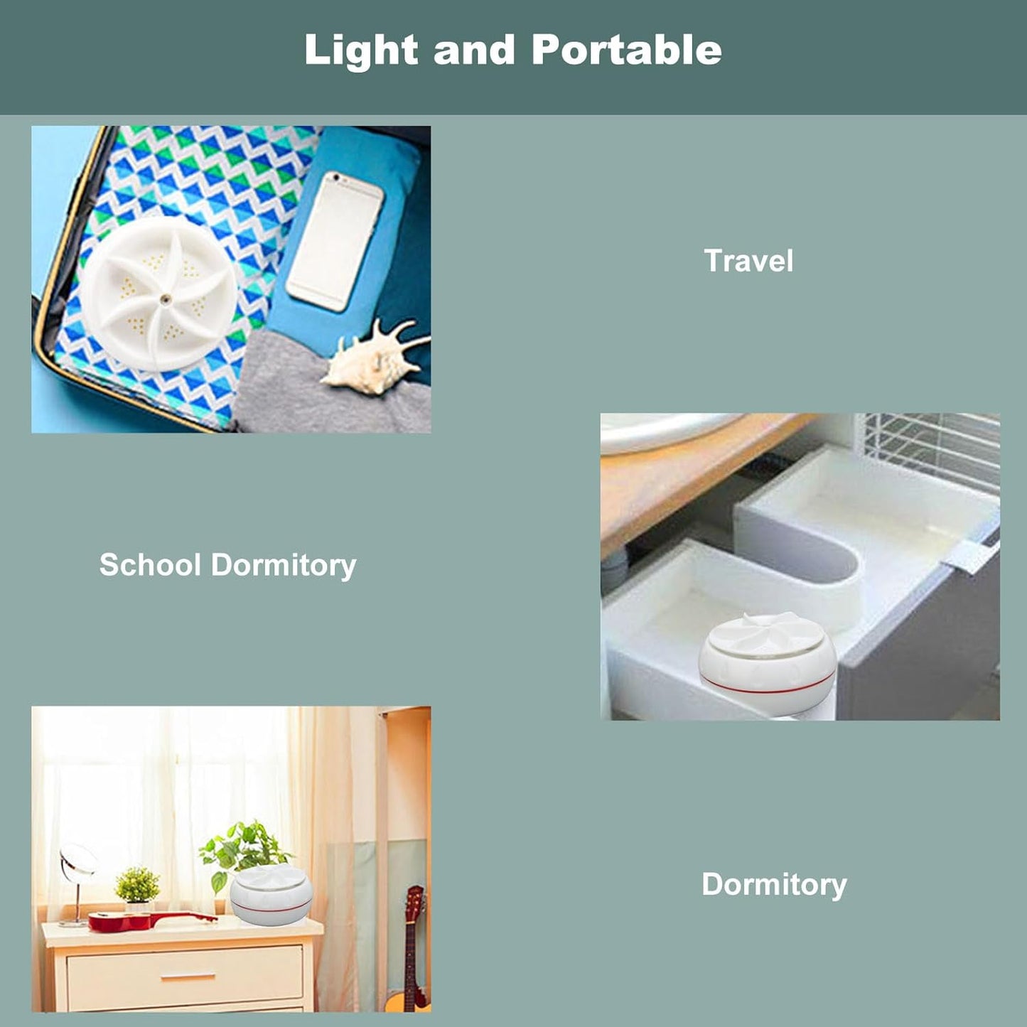 Mini Washing Machine Turbine Washing Machine Door Hinge Lightweight Turbo Washer with USB Cable For Home, Camping ,College ,Rooms Use