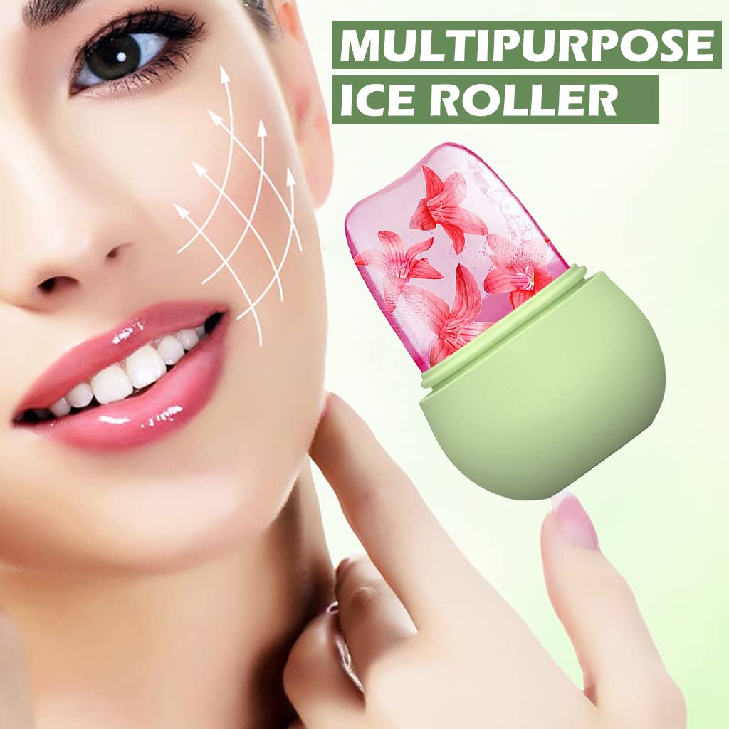 Non Slip Silicone Face Ice Cubes Easy Grip New Unique Shape ice Roller Base Reusable for Beauty ( 1 pc )