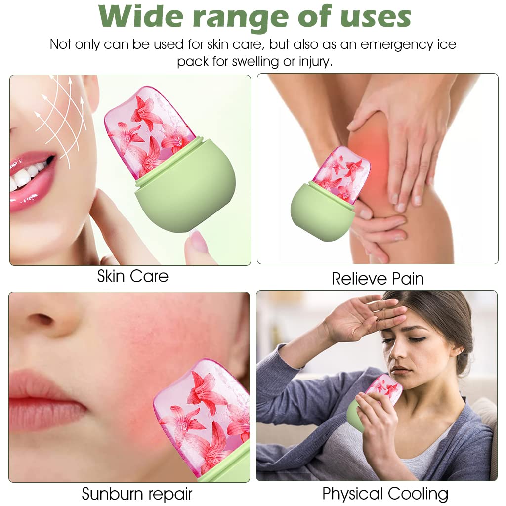 Non Slip Silicone Face Ice Cubes Easy Grip New Unique Shape ice Roller Base Reusable for Beauty ( 1 pc )
