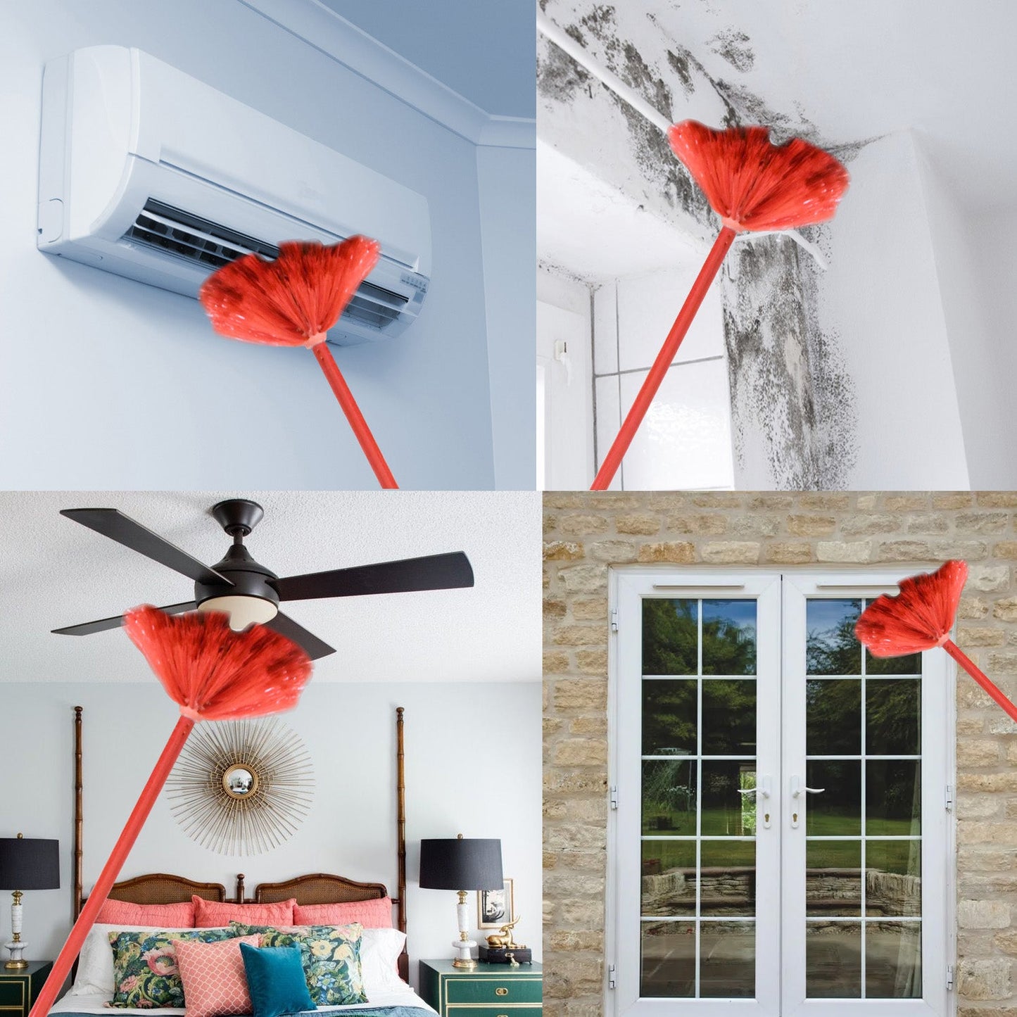Cobweb Brush With Metal Strong Long Extendable Handle for Dusting, Ceiling Cobweb Cleaning, Brush for Lights, Fans & Webs Cleaning for Home / Kitchen (90 Inch / MOQ :- 6 Pc)