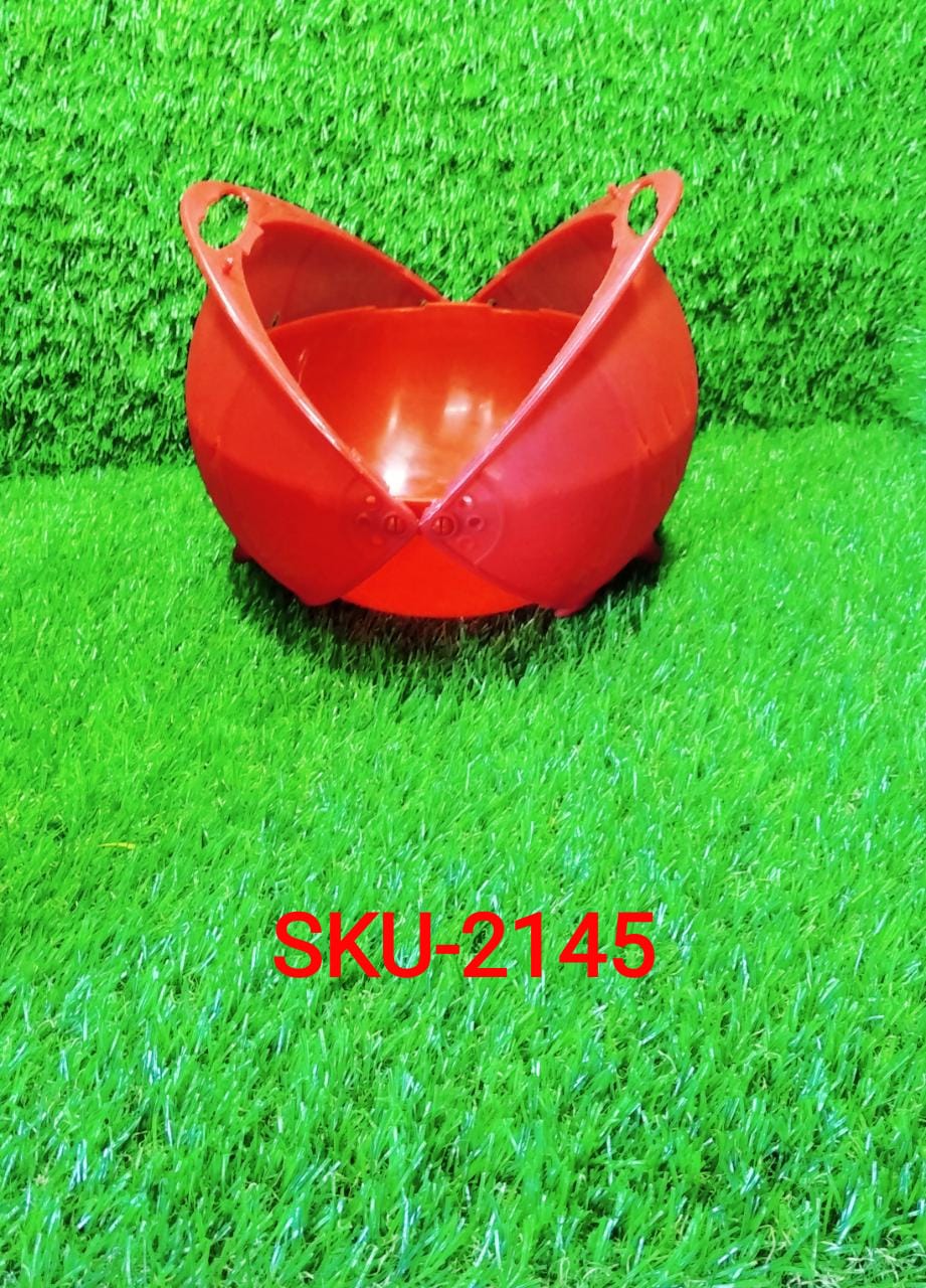 2145 Plastic Revolving Multi Functional Rice, Vegetable Fruit Wash Basket Bowl (Multi Colour)