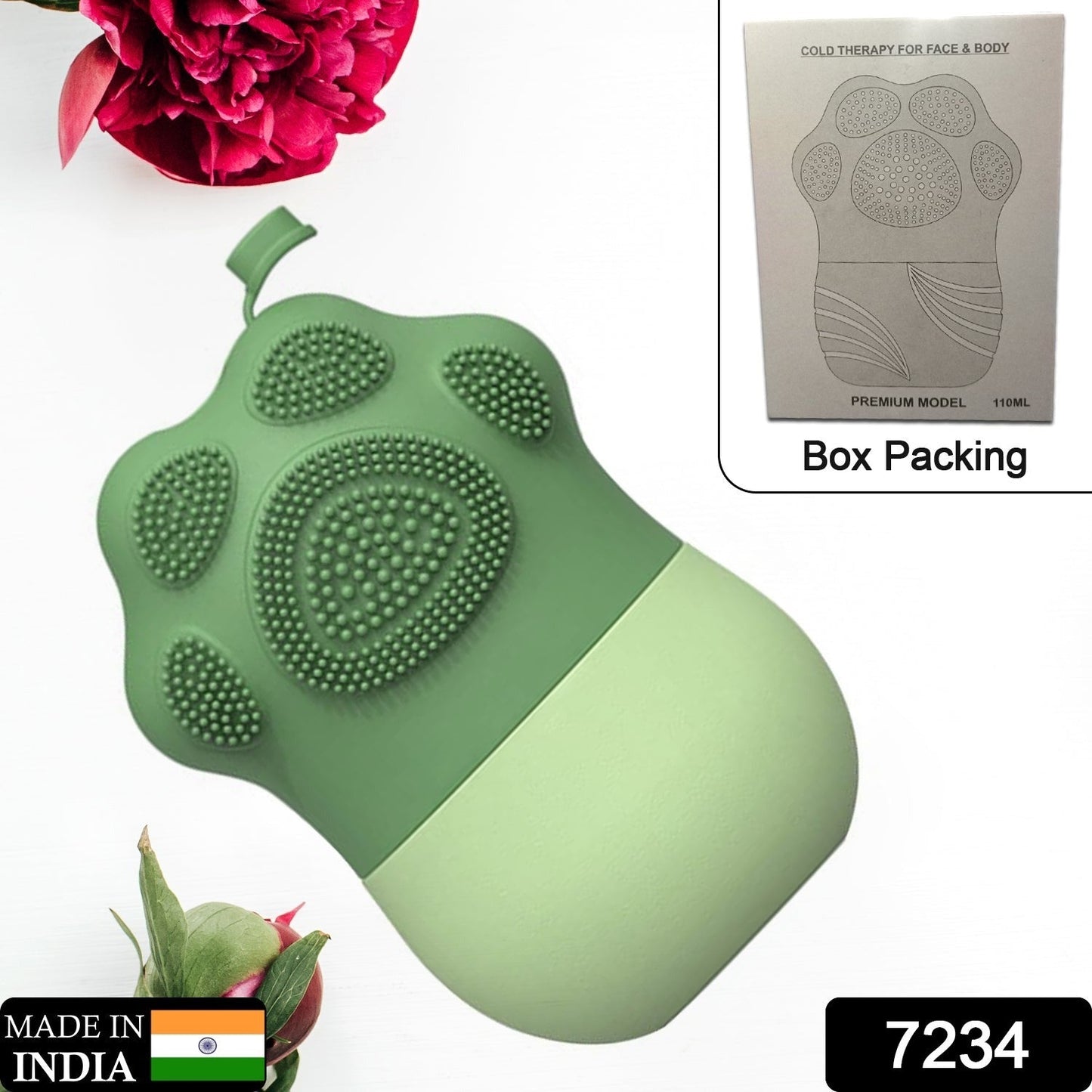 Non Slip Silicone Face Ice Cubes Easy Grip New Unique Shape ice Roller Base Reusable for Beauty ( 1 pc )