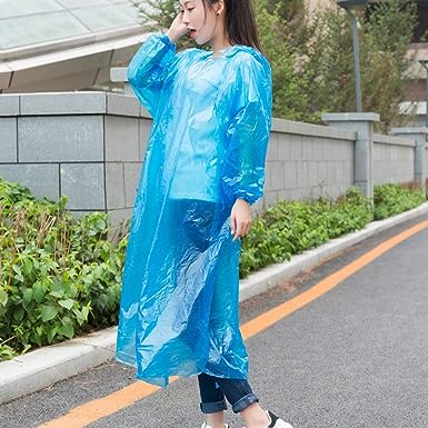 Portable Adult Rain Coat, Raincoat Waterproof Button Cardigan Portable Raincoat Adult Outdoor Traveling Plastic Material Raincoat/Rain wear/Rain Suit for Outdoor Accessory (1pc)