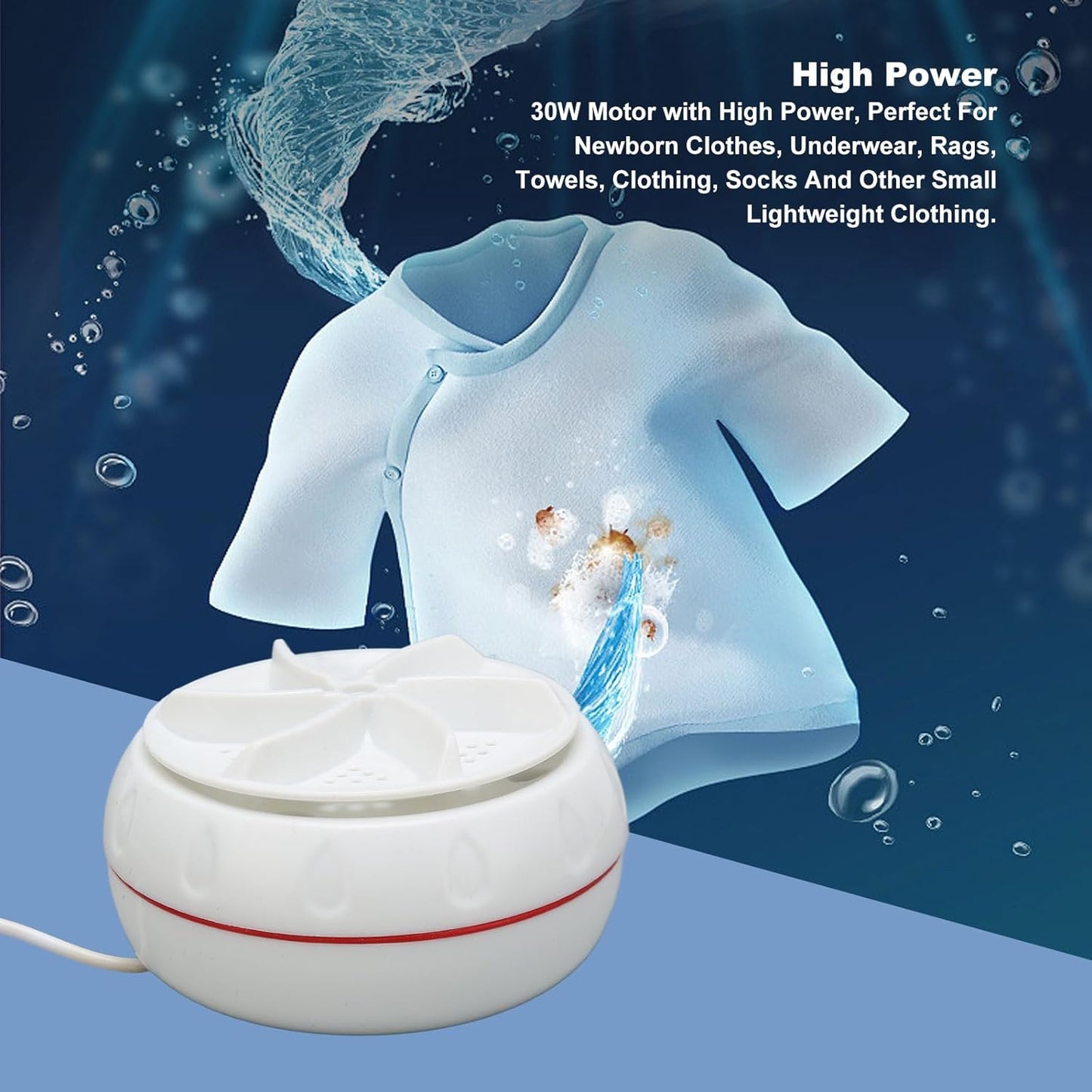 Mini Washing Machine Turbine Washing Machine Door Hinge Lightweight Turbo Washer with USB Cable For Home, Camping ,College ,Rooms Use
