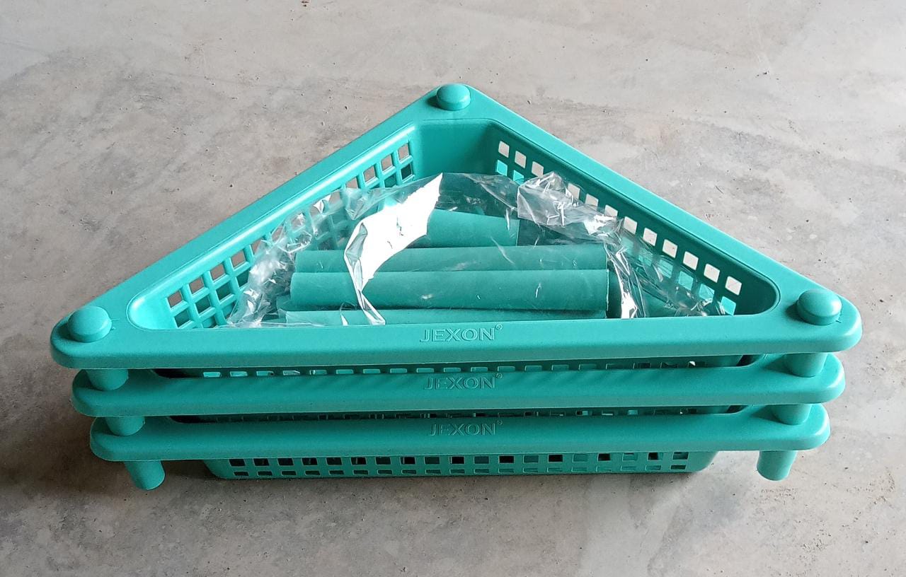 2812 Triangle Storage Plastic 3-Tier Rack Shelf For Kitchen, Living Room, Bathroom, Office