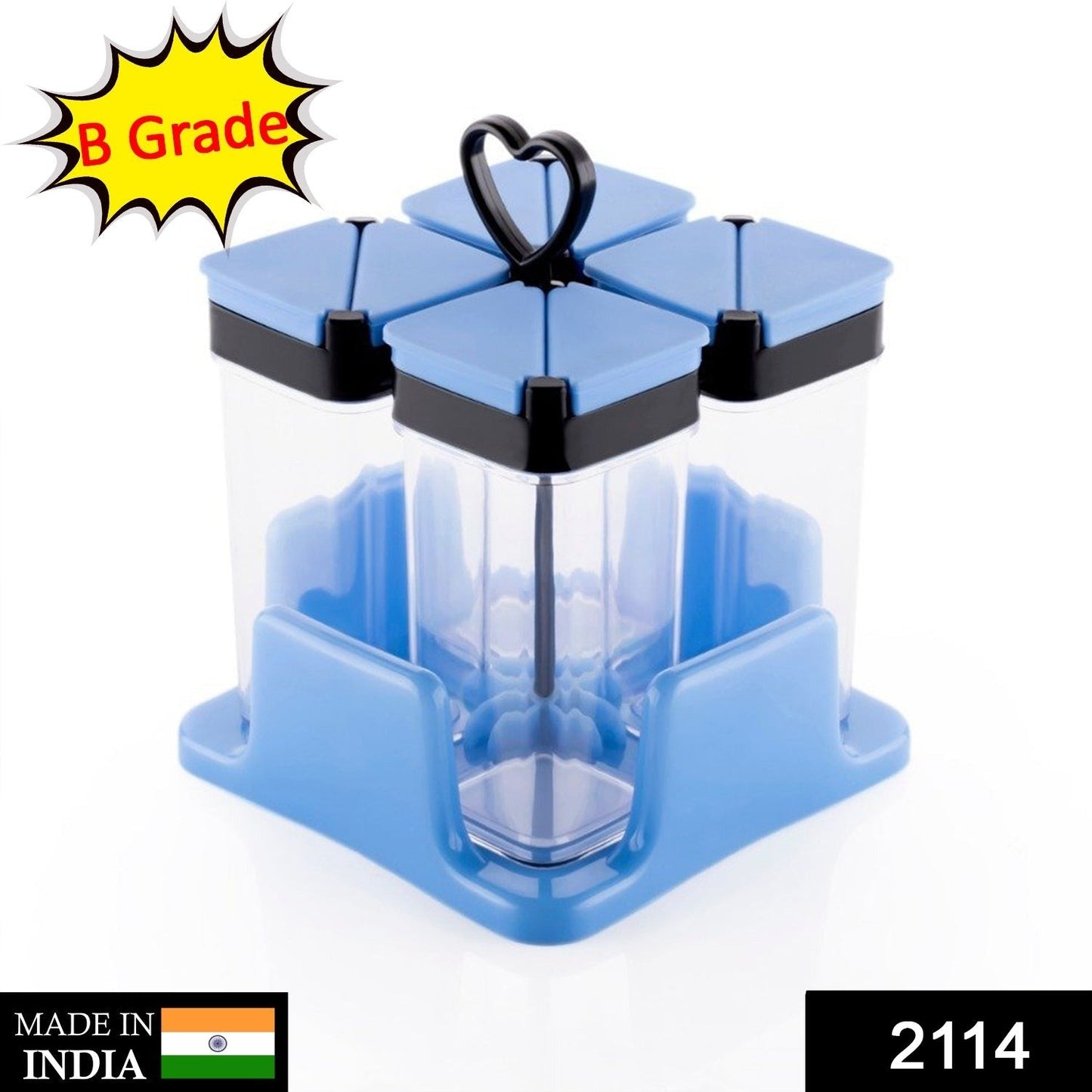 2114 Multipurpose Spice Rack For kitchen Plastic Made set of 4 Jar