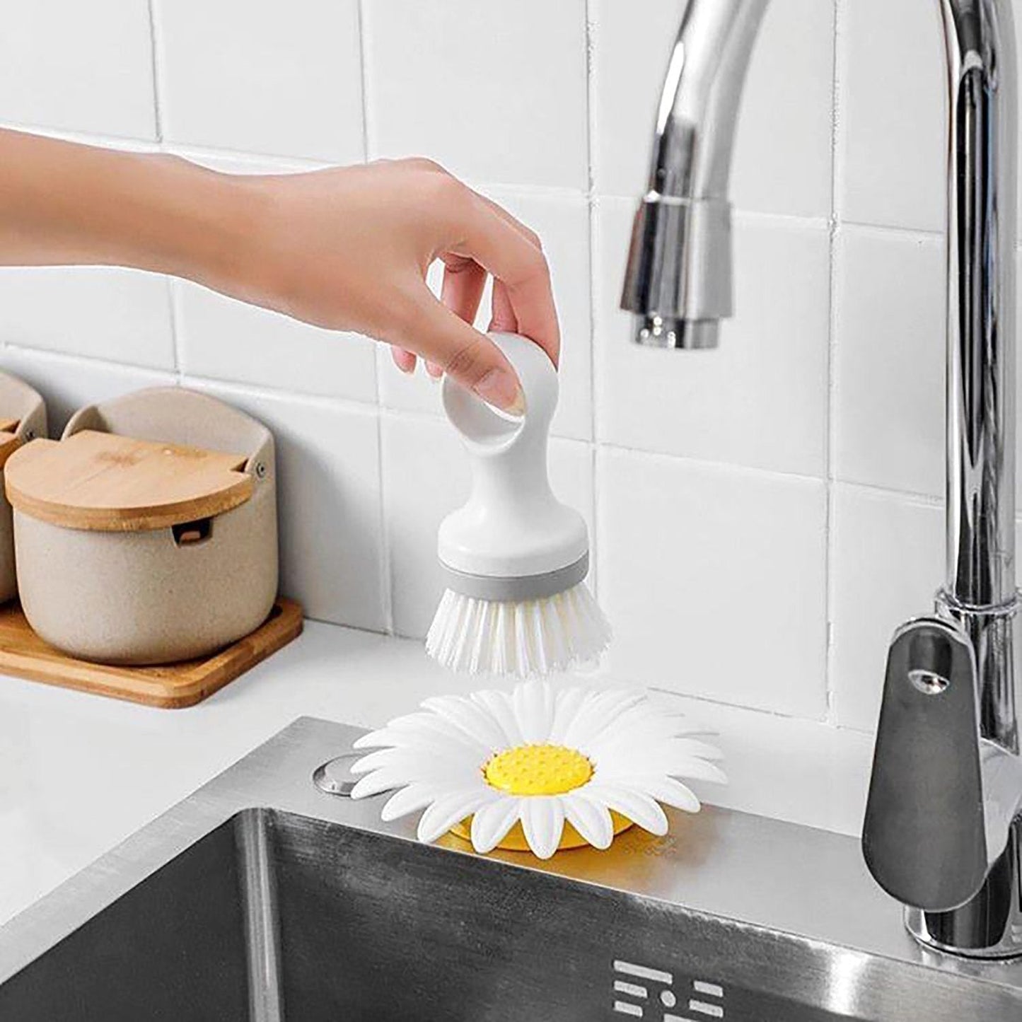 4684 Flower Shape Portable Soap Dish Holder Soap Case
