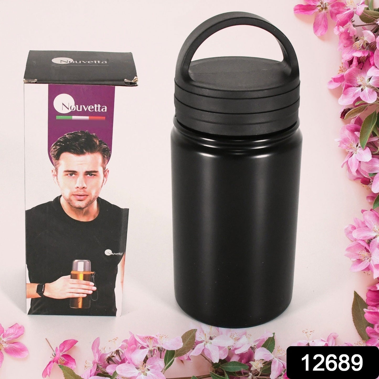 Vacuum Stainless Steel Water Bottle With Carry Handle, Fridge Water Bottle, Leak Proof, Rust Proof, Cold & Hot | Leak Proof | Office Bottle | Gym | Home | Kitchen | Hiking | Trekking | Travel Bottle