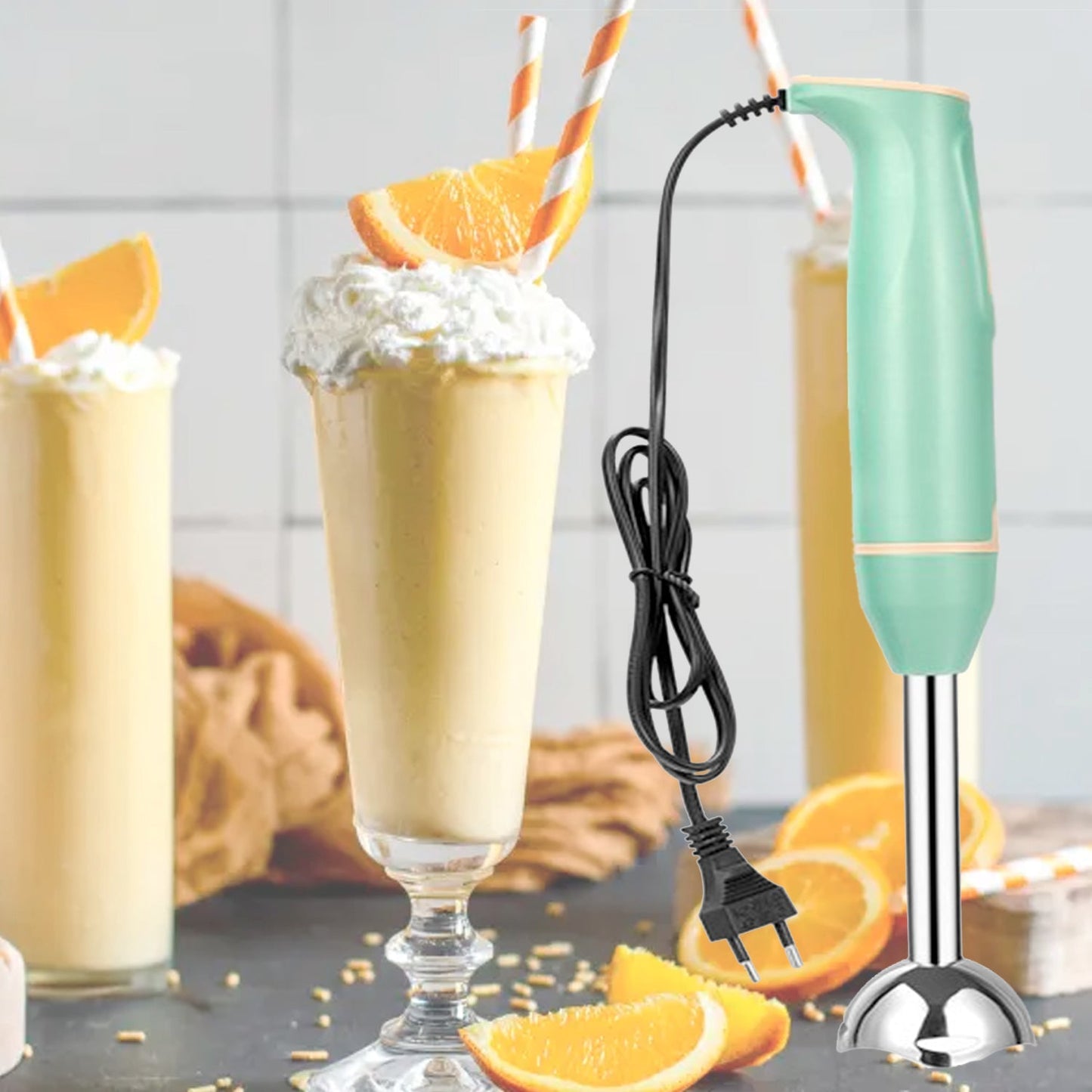 7175 Hand Blender Multi-Purpose Hand Blender, 400W Handheld Blender High Speed Blender Stainless Steel Handheld Stick Blender For Smoothies, Puree Baby Food and Soups