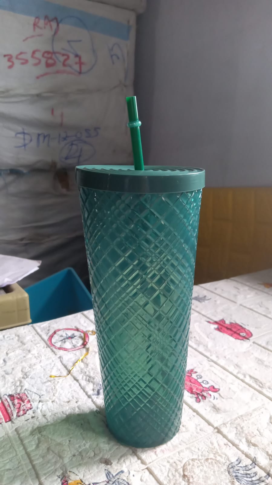 7249 Cup with Straw & LED Lighting Reusable Matte Studded Tumbler with Leak Proof Lid Water Cup Travel Mug Coffee Ice Water Bottle Double Walled Insulated Tumbler BPA Free (1 Pc)