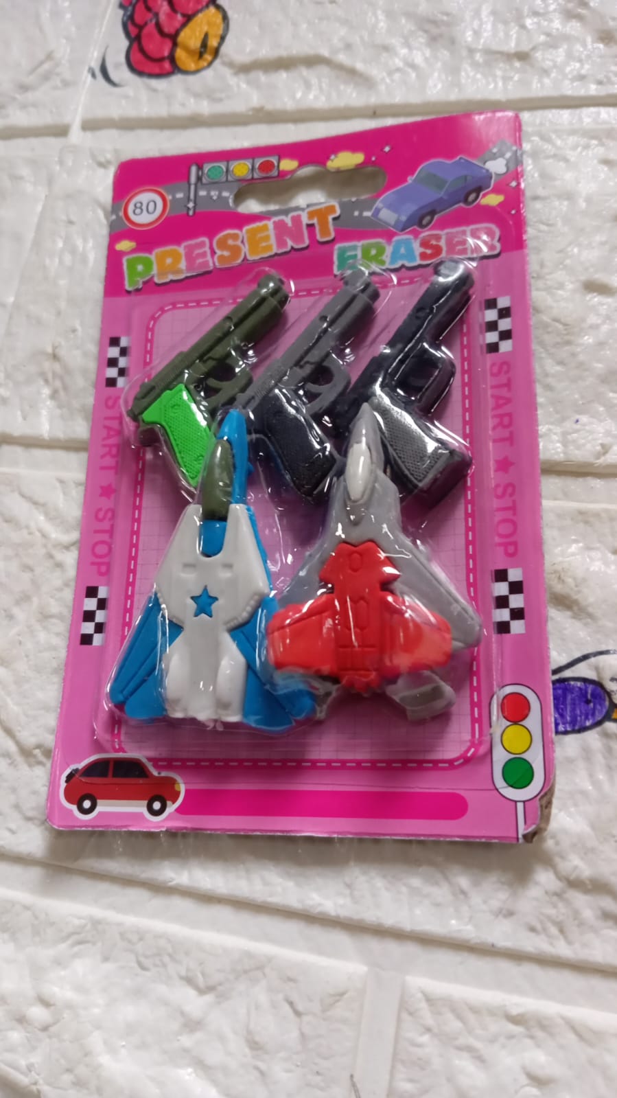 Eraser for Kids| Gun & Plane Shape Eraser| Eraser Set Box| School Eraser| Stylish Eraser| Eraser for Kids School| Eraser for Artist| Cute| Birthday Gifts for Kids, Birthday Return Gifts (5 Pc set)