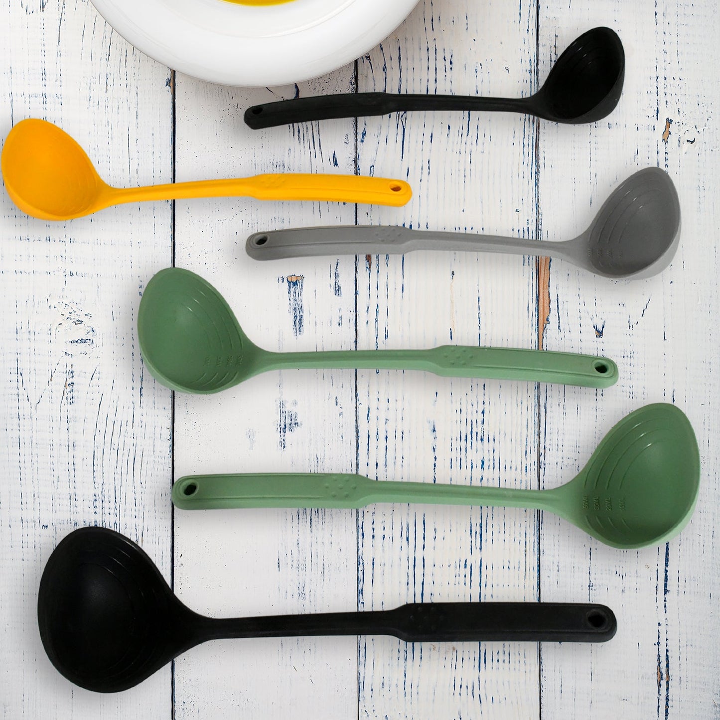 Multipurpose Silicone Spoon, Silicone Basting Spoon Non-Stick Kitchen Utensils Household Gadgets Heat-Resistant Non Stick Spoons Kitchen Cookware Items For Cooking and Baking (6 Pcs Set)