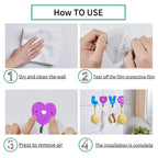 1121 Love Shape Self Adhesive Hooks 
