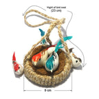 1731A ARTIFICIAL JUTE HANGING BIRDS NEST JHUMAR CHIDIYAN KA GHOSLA With Brown Box 