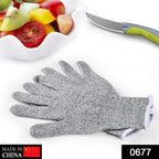 0677 Anti Cutting Resistant Hand Safety Cut-Proof Protection Gloves  (Multicolour) 