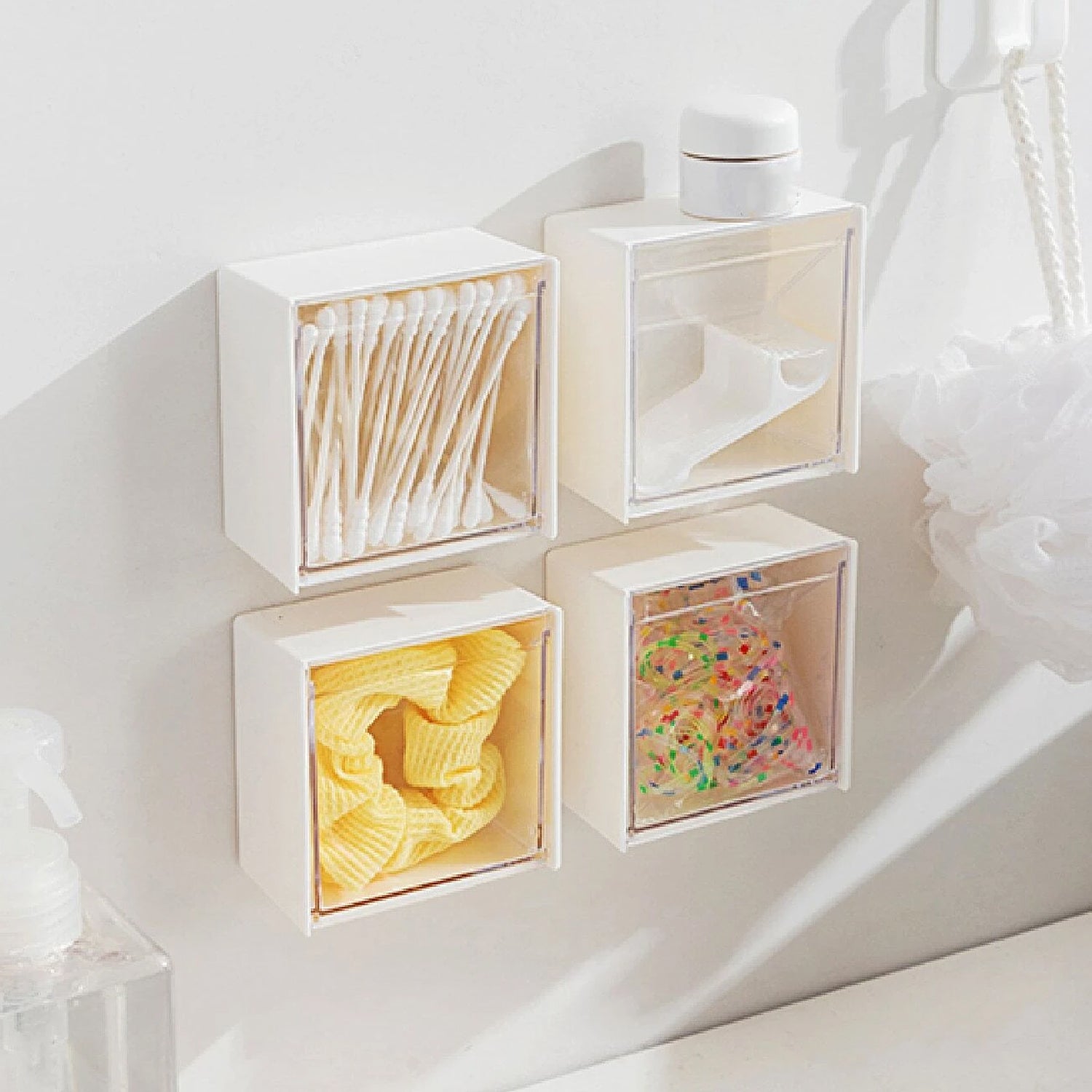 4037Adhesive Wall Mounted Flip Storage Box Holder Small Object Storage Case ( 1 pcs ) 