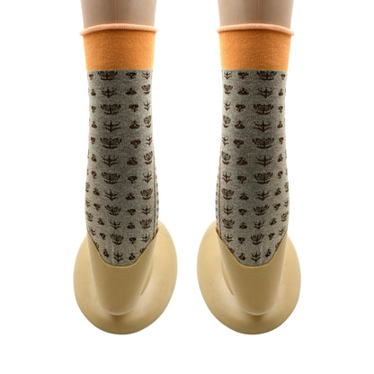 7354 Women's Cotton Solid Ankle Length Printed Fancy Socks Combo - 12 pair (Multicolour, Medium) 