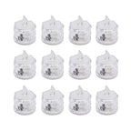 12 Pcs Flameless and Smokeless Decorative Acrylic Candles Transparent Led Tea Light Candle for Gifting, House, Diwali, Christmas, Festival, Events Decor Candles