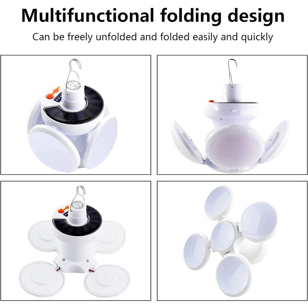 12590 Solar Multi-Functional Emergency LED Light Bulb with USB Charging, LED camping lamp, camping lamp, USB rechargeable, 5 brightness light modes, foldable camping light, SOS IP65 waterproof camping light, blackout emergency equipment, camping gadgets