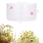 093 Plastic 3 Compartment Sprout Maker, White Your Brand