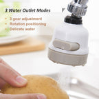 1589 Rotatable Splash Proof 3 Modes Water Saving Nozzle Filter Faucet Sprayer 