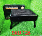 126 Folding Barbeque Charcoal Grill Oven (Black, Carbon Steel) 