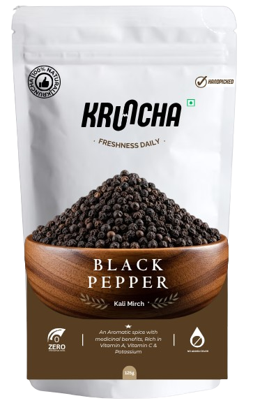 Kruncha's Premium Black Pepper KALI MIRCH, 125g