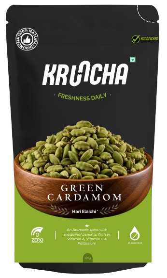 Kruncha's Idukki Bold Green Cardamom 8mm HARI ELAICHI