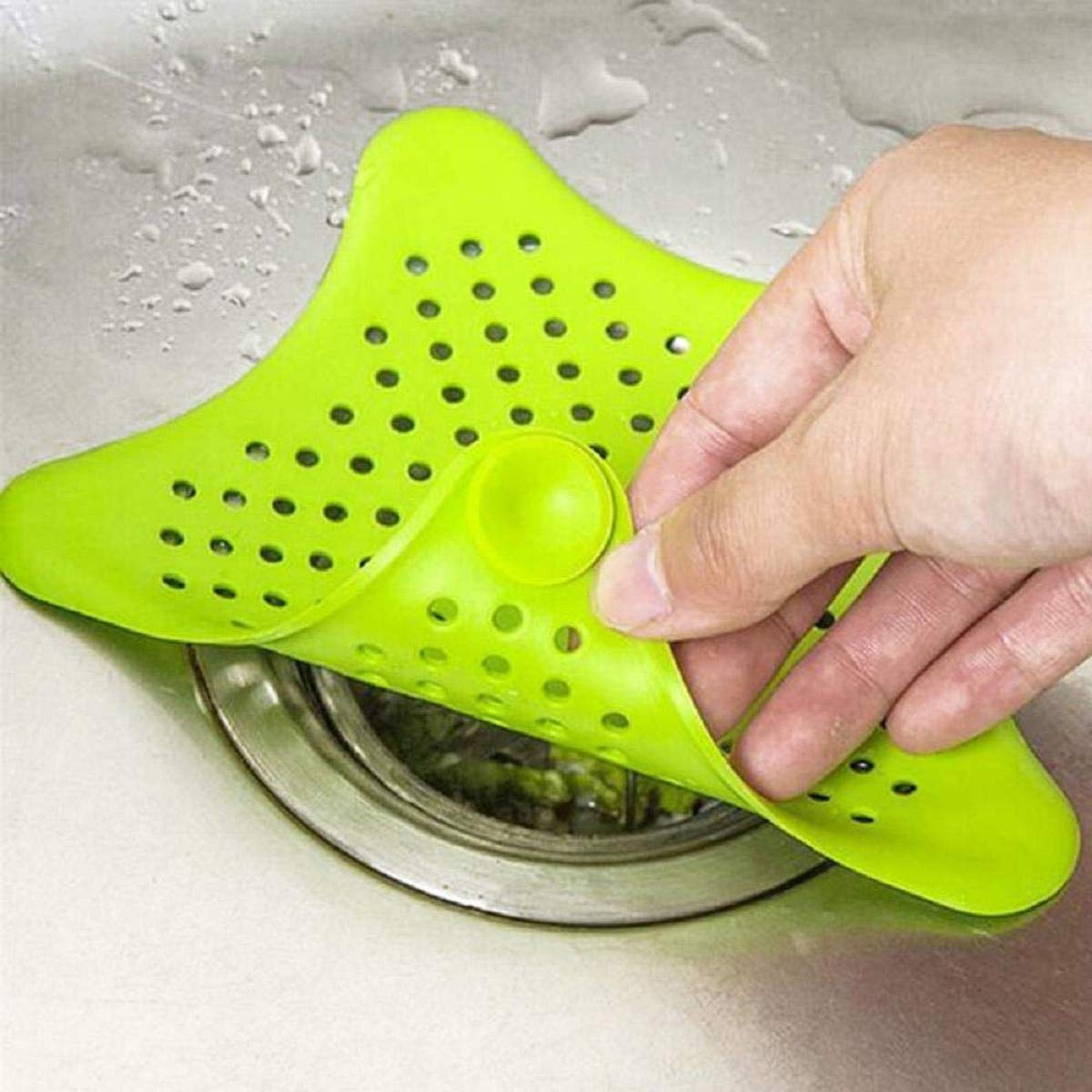 0829 Silicone Star Shaped Sink Filter Bathroom Hair Catcher Drain Strainers for Basin 